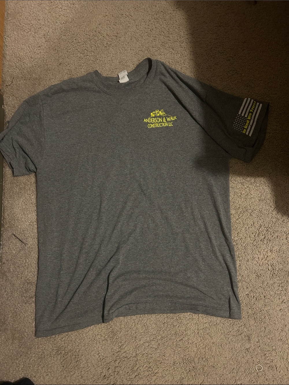 Gray Crew Neck Work T-Shirt